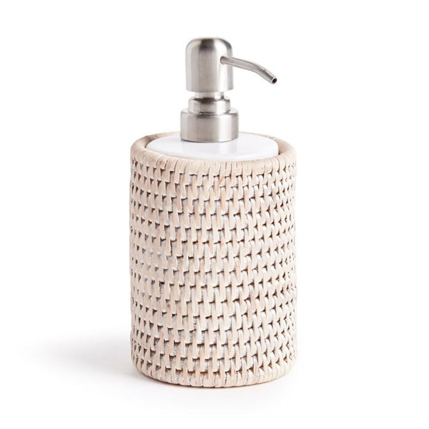 Burma Rattan Soap Dispenser - Whitewash
