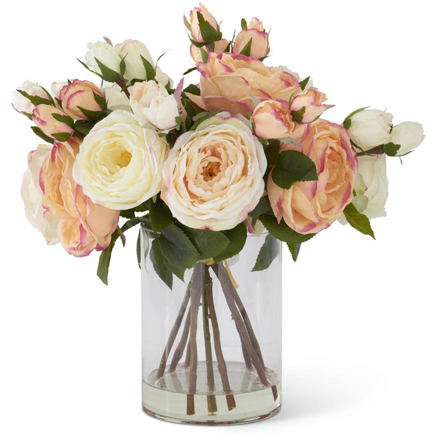 Pink & White Austin Rose Arrangement