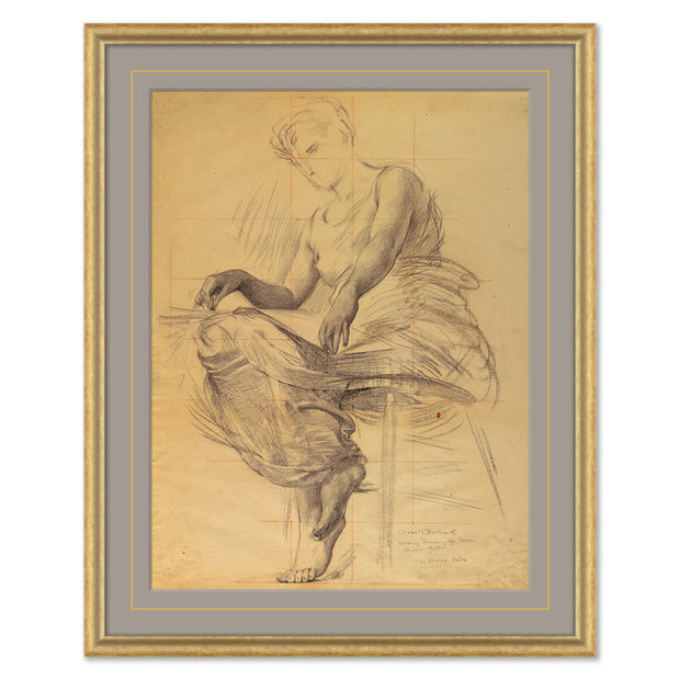 Renaissance Figure Study of Seated Woman