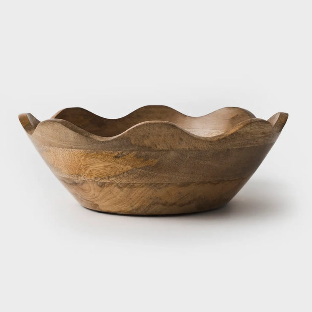 Scalloped Wooden Bowl - Small