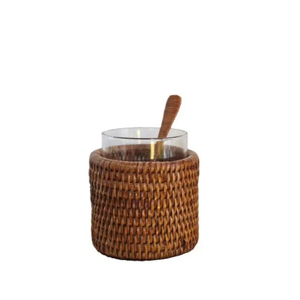 Rattan Honey Jar