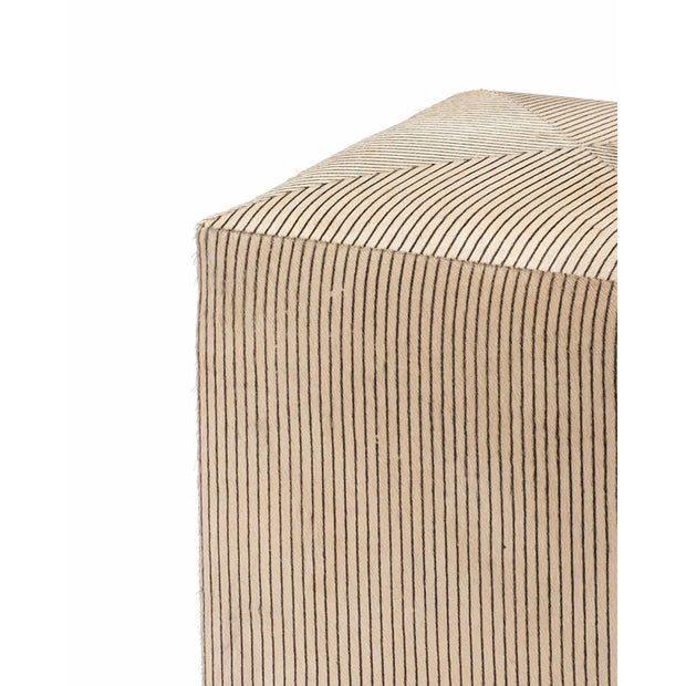 Small Pinstriped Ottoman