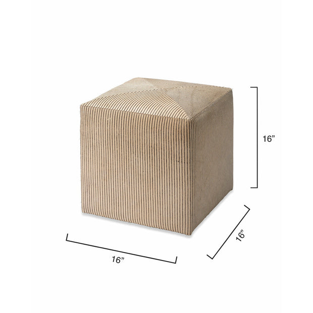Small Pinstriped Ottoman