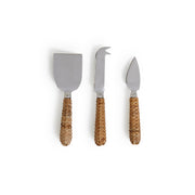 S/3 - Wicker Weave Cheese Knives