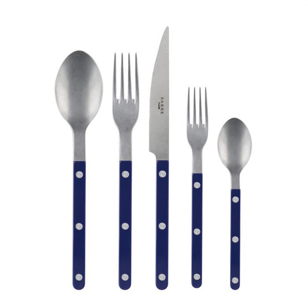 5 pieces set Bistrot vintage solid , Navy blue