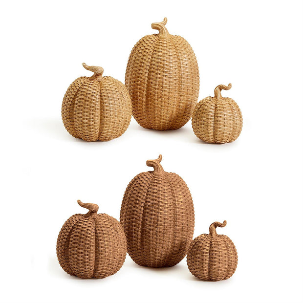 S/3 - Basketweave Pattern Pumpkins A/2 Colors
