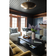 Flores Pacific Blue Linen Pillow - 20" x 20"