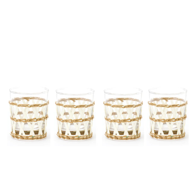 Set of 4- Island Wrapped Tumbler White