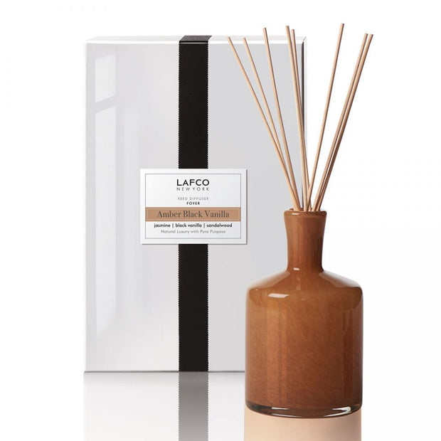 15oz Amber Black Vanilla Reed Diffuser - Foyer