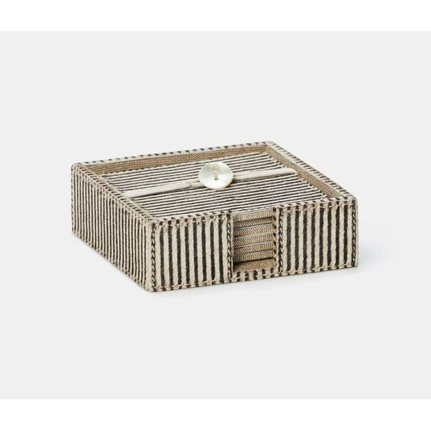 Bandar Brown Candy Striped Coasters