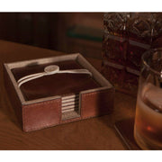 S/6 - Bristol Tobacco Leather Coasters