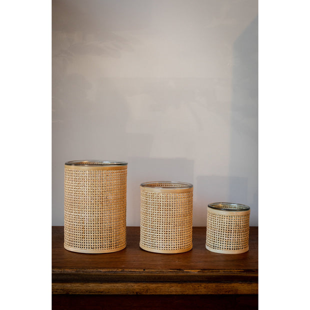 Reggie Weaved Rattan Candle holder