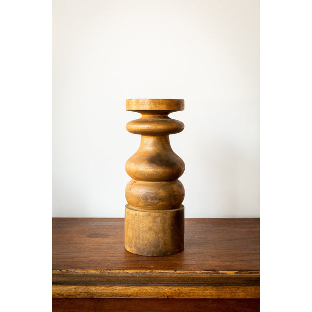 Adisa Carved Mango Wood Candle Holder