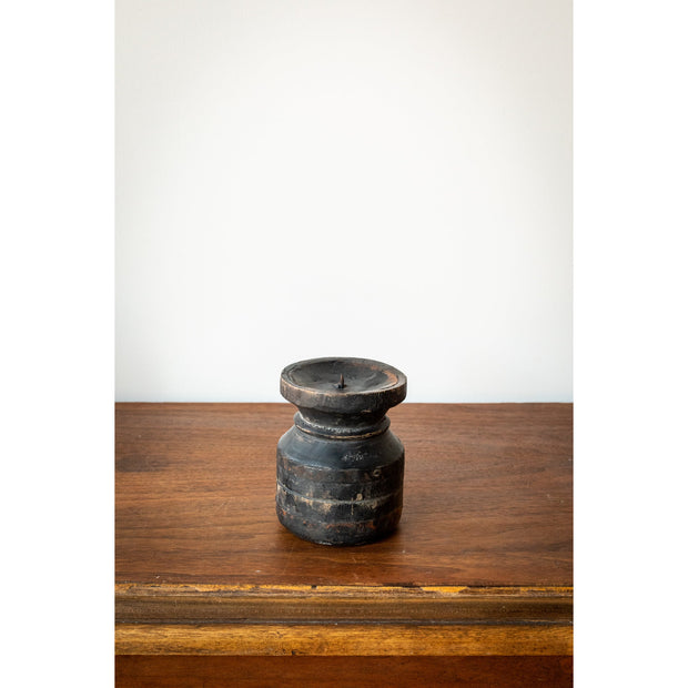 Antonina Wood Carved Candle Holder