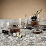 Côte d'Ivoire Salad Server Set in Variegated Horn with White Bone Handle