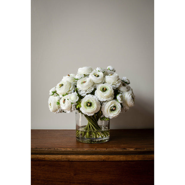 Ranunculus Bouquet in Glass - Cream