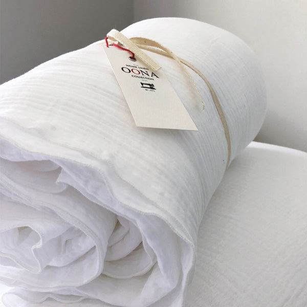 FLAT SHEET COTTON GAUZE “WHITE/WHITE”