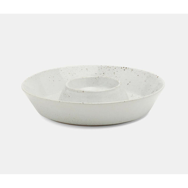 Edyth White Salt Glaze Chip and Dip Bowl