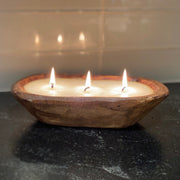 Petite Carved Bowl Scented Hand Poured Candle - Approx 9 In