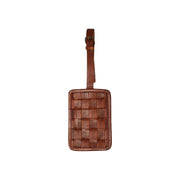 Chestnut Woven Leather Luggage Tag