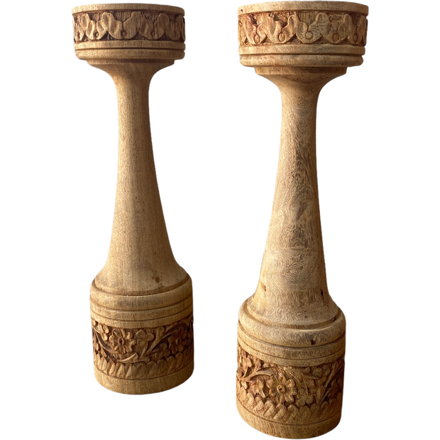 Vintage Carved Candlesticks