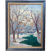 Vintage Impressionist Landscape Painting