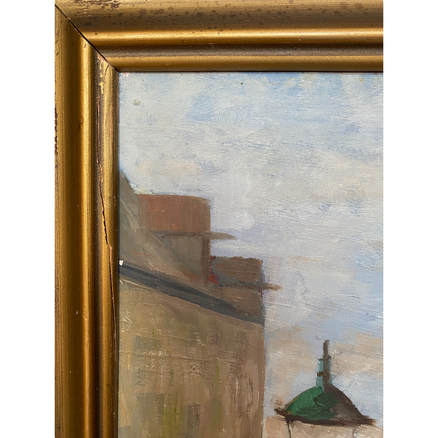 Vintage Oil Painting - Village Marina