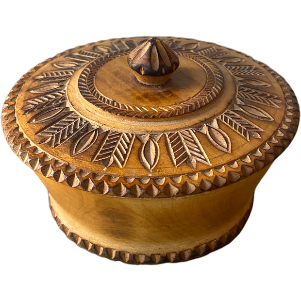 Vintage Zakopane Style Carved Box