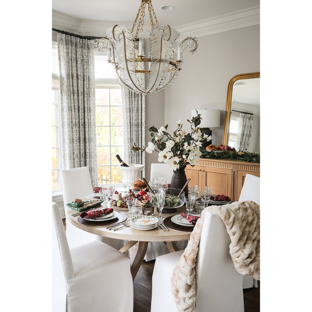 35" Silk Magnolia Flower Spray - Cream/White