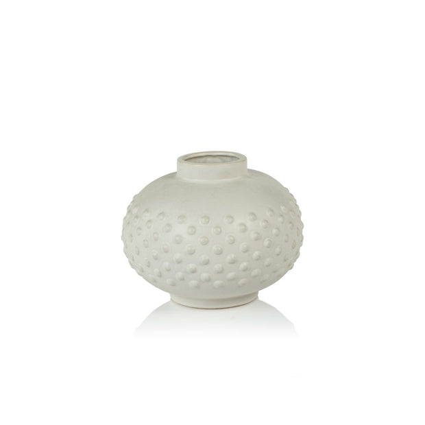 San Miguel Earthenware Vase - White - Short