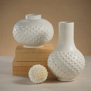 San Miguel Earthenware Vase - White - Short