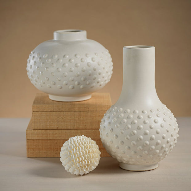 San Miguel Earthenware Vase - White - Short