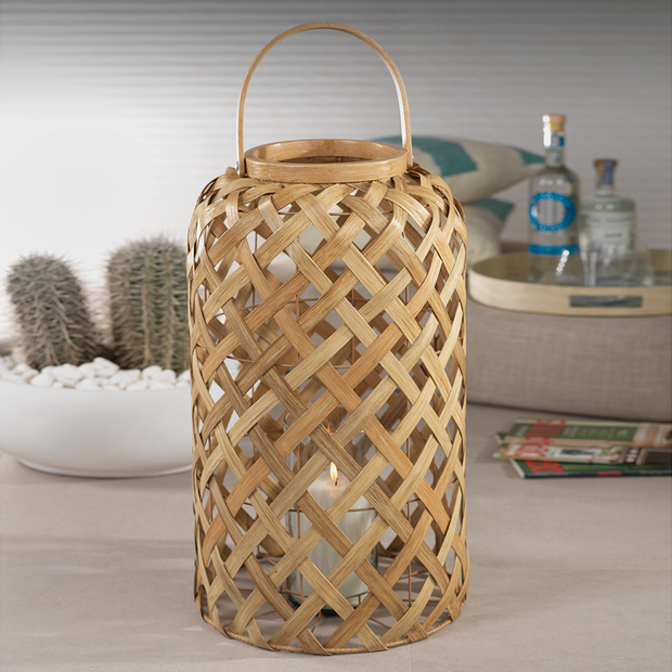 Saros Flatcore Rattan Lantern - 24 in