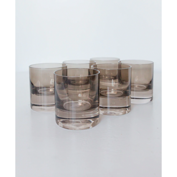 Estelle Colored Rocks Glass - Gray Smoke