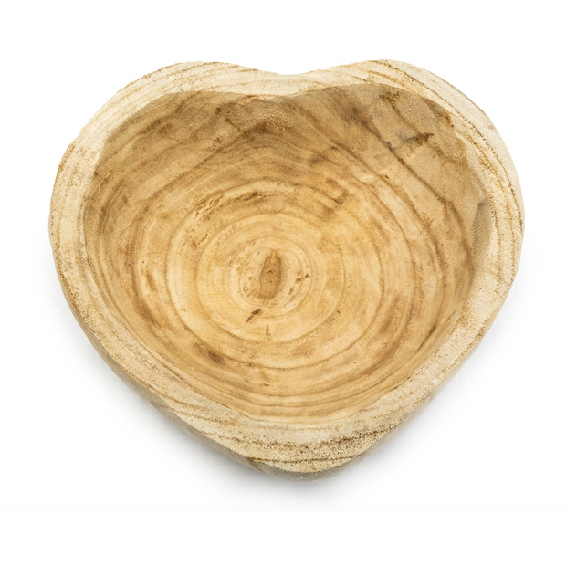 Deep Heart Shaped Wooden Bowl/ Tray
