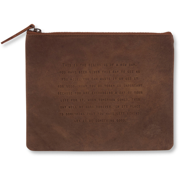 This is the Beginning Leather Zip Bag