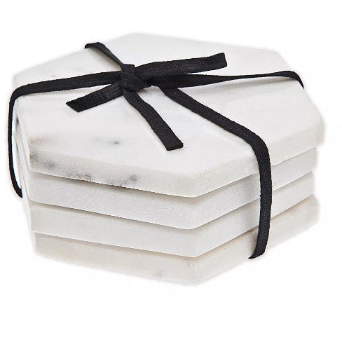 S/4 - Marble Hexagonal Coasters