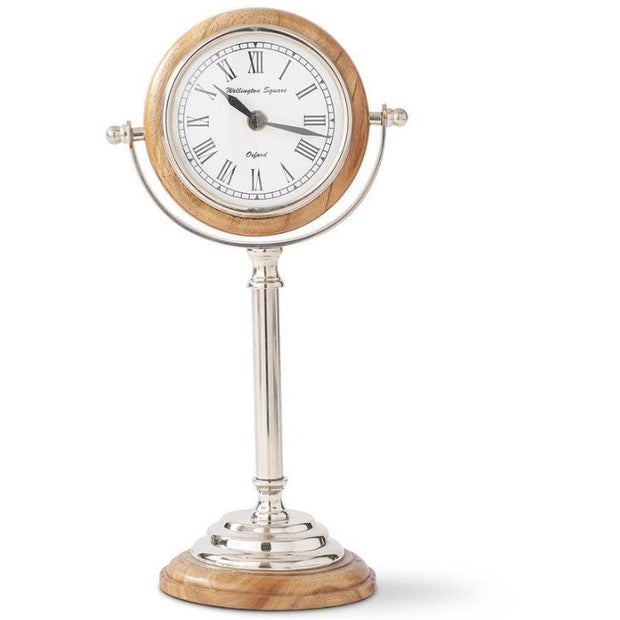 Round Tabletop Clock On Pedestal