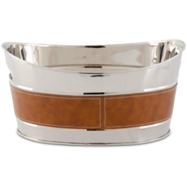 Leather Oval Ice Bucket