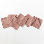 Linda Linen Cocktail Napkin- Ash Rose