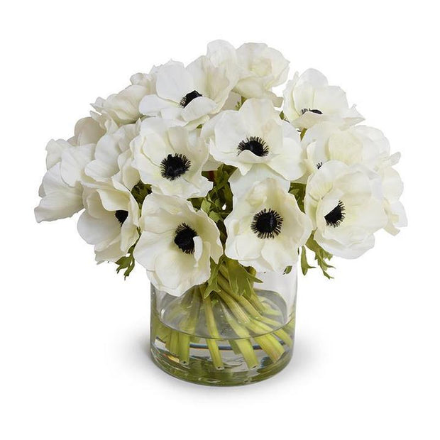 Anemone Arrangement 12"- White