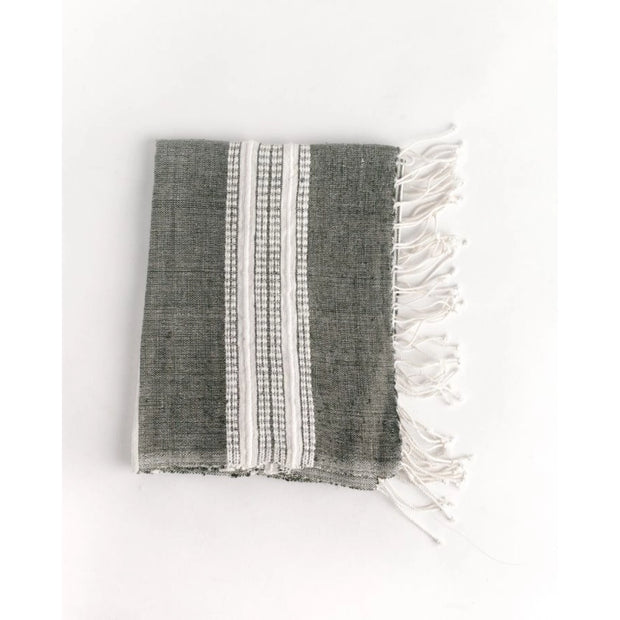 Calvina Hand Towel-  Gray with Natural