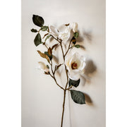 35" Silk Magnolia Flower Spray - Cream/White
