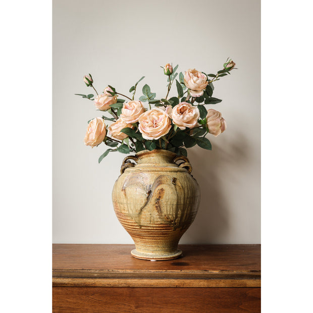 29" Silk Cabbage Rose Flower Spray - Beige