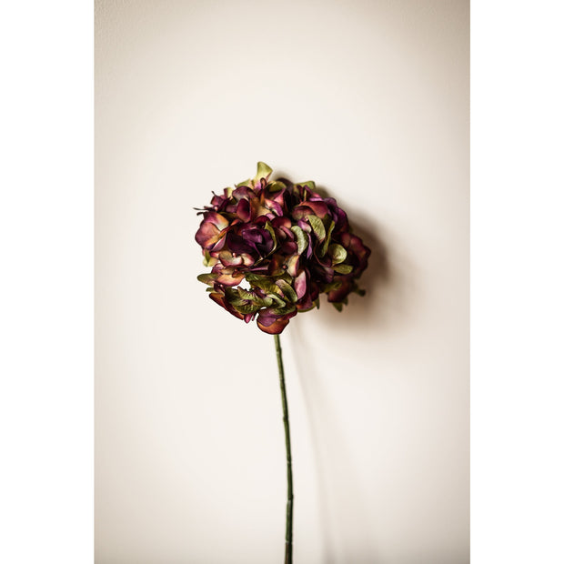 18.5" Silk Hydrangea Flower Spray - Eggplant