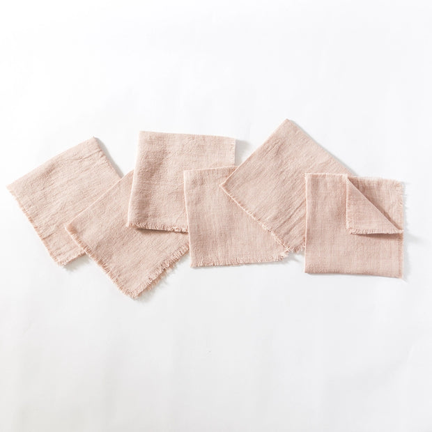 Linda Linen Cocktail Napkin - Blush