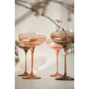 Estelle Colored Champagne Coupe Stemware  - Blush Pink