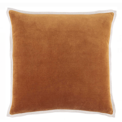 Gehry Velvet/Linen Caramel Pillow - 22
