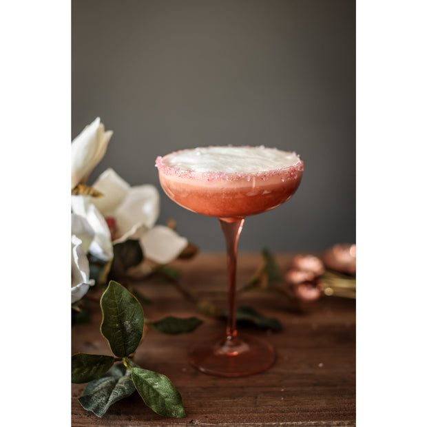 Estelle Colored Champagne Coupe Stemware  - Blush Pink