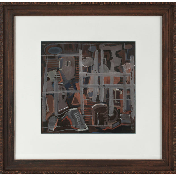 Mid Century Gouache Abstracted Still Life